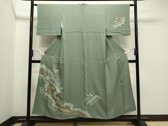 平和屋着物●訪問着 絞り 刺繍 草花文 金彩 鈴乃屋扱い 正絹 逸品 CAAR6524ze