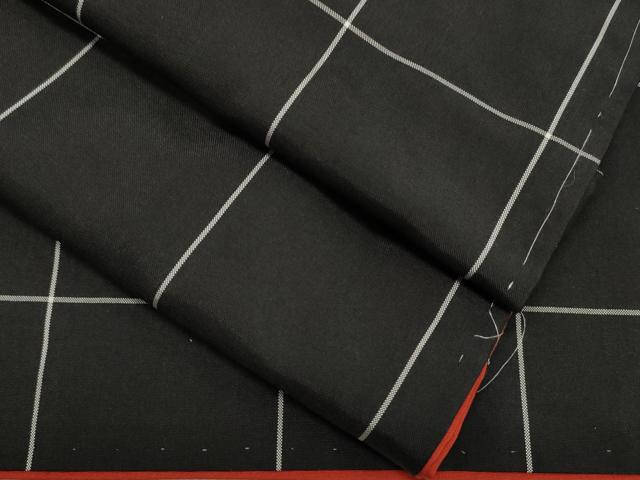 平和屋着物●上質な紬 格子柄 正絹 逸品 CAAR6552ze