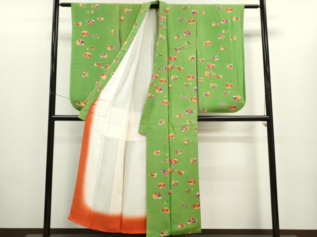 平和屋着物∵女の子 十三参り 子供 祝着・袋帯セット 鴛鴦文 鬼しぼ縮緬 逸品 CAAR6621ze