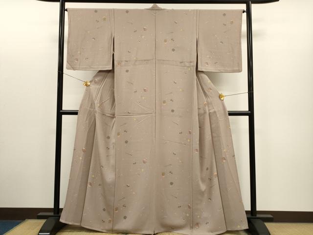 平和屋着物▽上質な小紋 単衣 茶道具 正絹 逸品 CAAR6939dy
