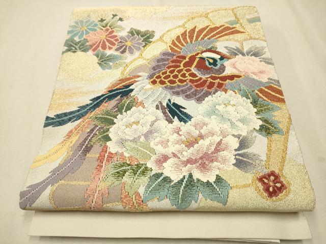 平和屋着物○爪掻き本綴れ 八寸名古屋帯 鳳凰檜扇花