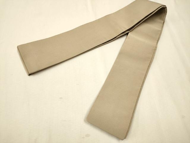 平和屋着物●男性 爪掻き本綴れ 角帯 白茶色 正絹 逸品 CAAR7682hy