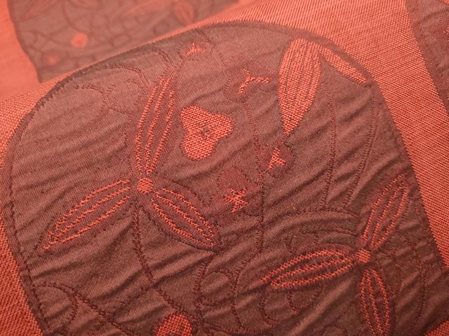 平和屋着物●名門木屋太 今河織物 六通柄袋帯 草花文 正絹 逸品 CAAR7719hy