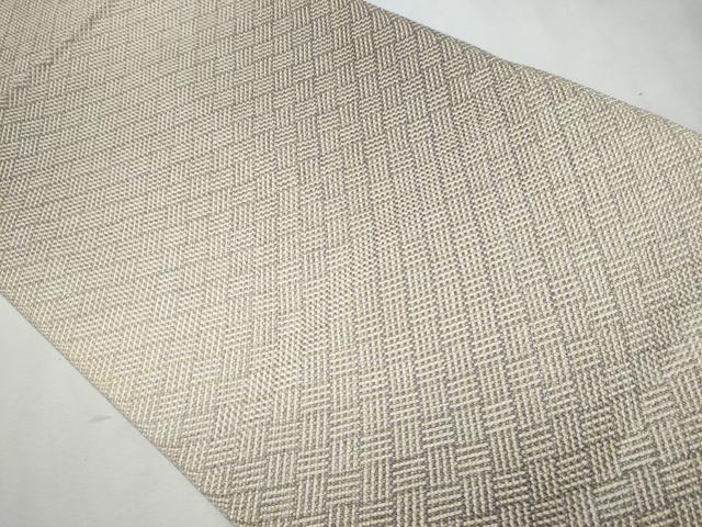 平和屋着物●八寸名古屋帯 組織 網目文 銀糸 正絹 逸品 CAAR7892hy