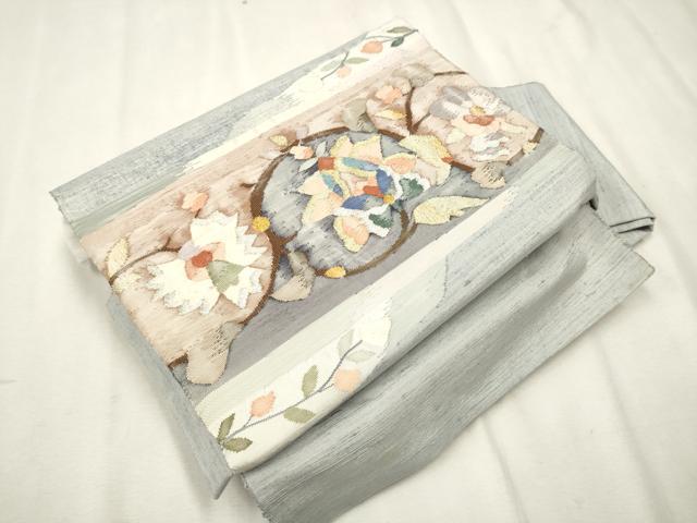 平和屋着物●ワンタッチつけ帯 すくい織 更紗花唐草文 金銀糸 正絹 逸品 CAAR7933hy