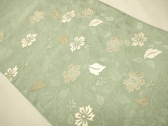 平和屋着物●八寸名古屋帯 綴れ 花唐草文 金糸 正絹 逸品 CAAR7936hy