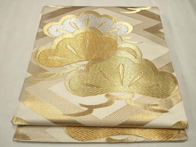 平和屋着物●西陣 川島織物 六通柄 本袋帯 松 金銀糸 正絹 逸品 CAAR7986hy