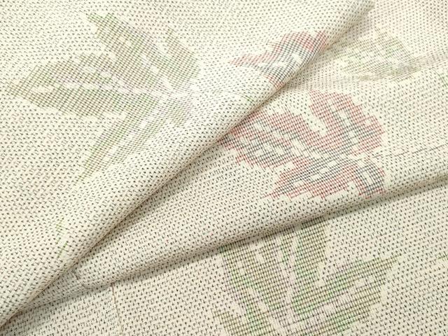 平和屋着物●本塩沢 楓文 正絹 逸品 CAAR8094vf