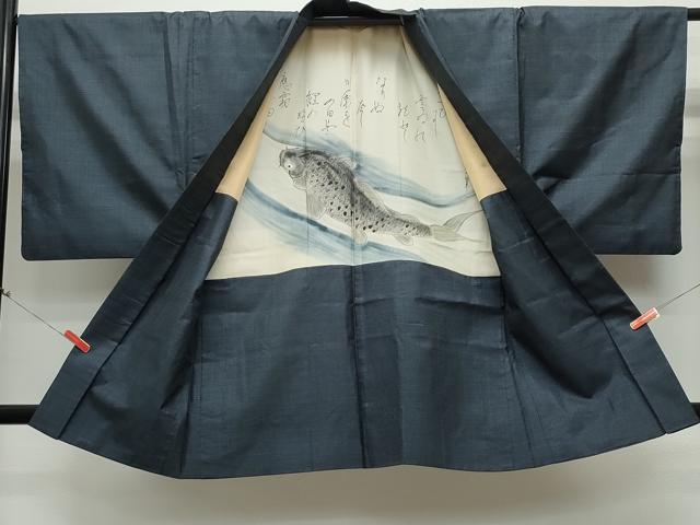 平和屋着物●男性 本場大島紬 アンサンブル 100亀甲 総詰め 正絹 逸品 CAAR8130vf
