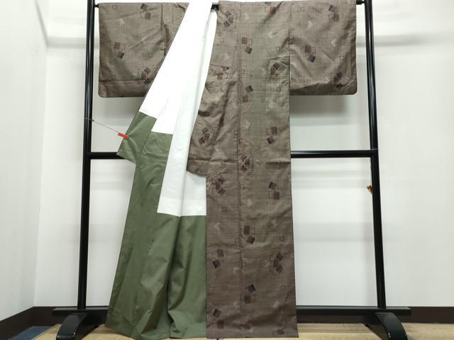 平和屋着物●本場大島紬 7マルキ 泥染め 吉祥文 正絹 逸品 CAAR8336vf