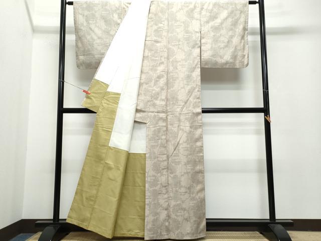 平和屋着物●結城紬 100亀甲 雪輪吉祥文 正絹 逸品 CAAR8351vf