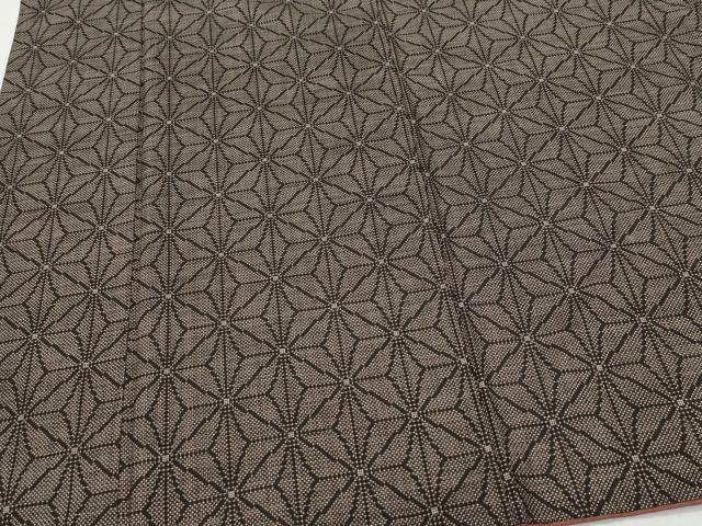 平和屋着物●本場大島紬 7マルキ 泥染め 麻の葉文様 正絹 逸品 CAAR8352vf
