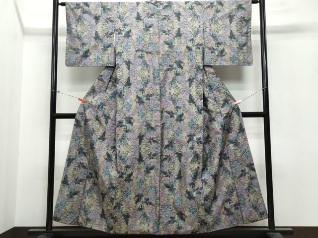 平和屋着物●本場大島紬 7マルキ 総絣 草花文 正絹 逸品 CAAR8353vf
