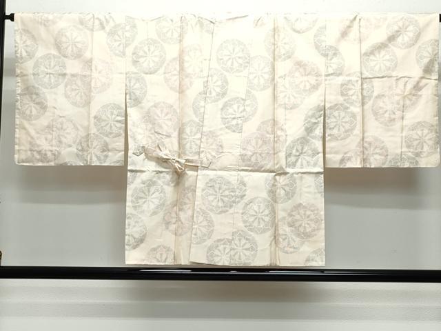 平和屋着物●本場大島紬 道中着セット 白大島 源氏車文 正絹 逸品 CAAR8396vf