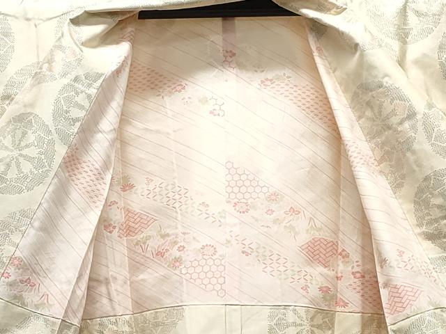 平和屋着物●本場大島紬 道中着セット 白大島 源氏車文 正絹 逸品 CAAR8396vf