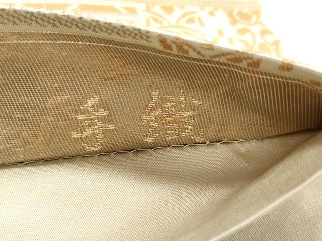 平和屋着物◎六通柄袋帯 間道波頭文 手織 金糸 正絹 逸品 CAAR9009id