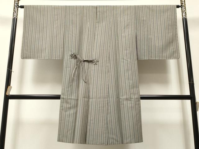 平和屋着物#道中着 縞 ロング丈 正絹 逸品 CAAR9150id