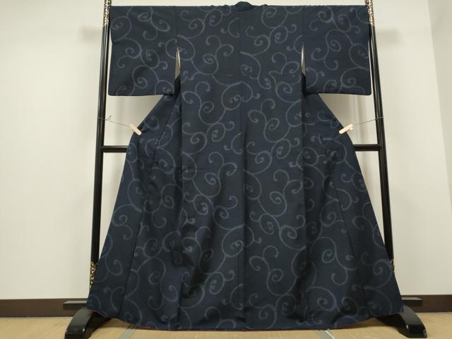 平和屋着物●上質な紬 80亀甲 唐草文 正絹 逸品 CAAS0010th