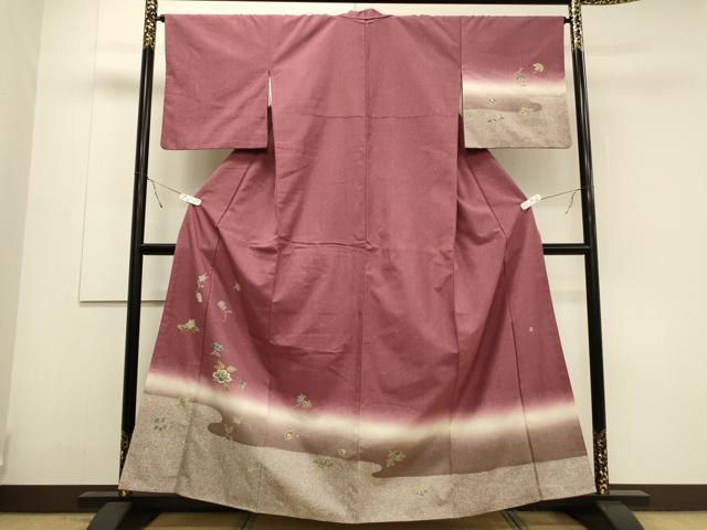 平和屋着物●訪問着 作家物 紬地 更紗花文 金彩 正絹 逸品 CAAS0057th