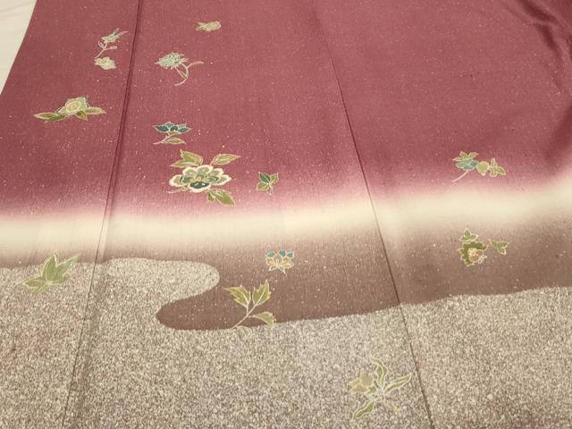 平和屋着物●訪問着 作家物 紬地 更紗花文 金彩 正絹 逸品 CAAS0057th