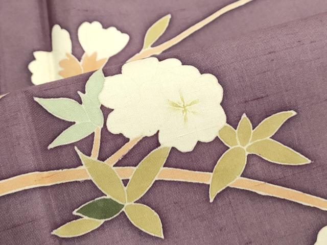 平和屋着物●訪問着 本加賀友禅 成竹登茂夫 紬地 枝花文 正絹 逸品 CAAS0065th
