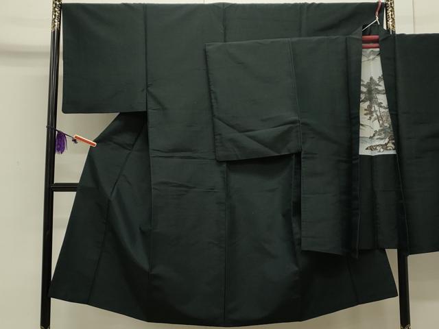 平和屋着物●男性 紬 アンサンブル 色無地 褐返色 正絹 逸品 CAAS0137th