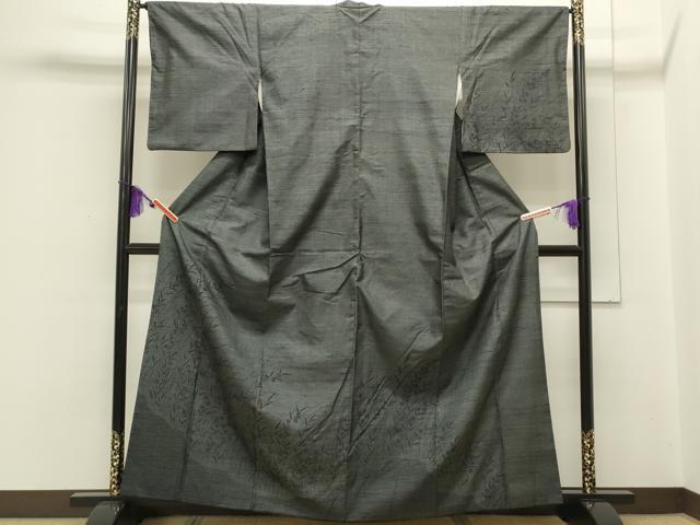 平和屋着物●訪問着 紬地 100亀甲 草花文 正絹 逸品 CAAS0158th
