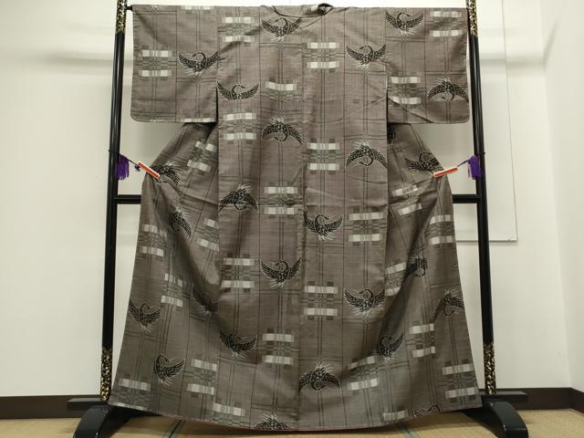 平和屋着物●本場大島紬 9マルキ 泥染め 飛鳥文 正絹 逸品 未使用 CAAS0200th