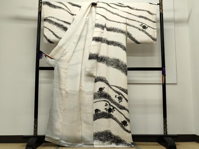 平和屋着物●訪問着 バラ 流水文 金彩 正絹 逸品 CAAS0244th