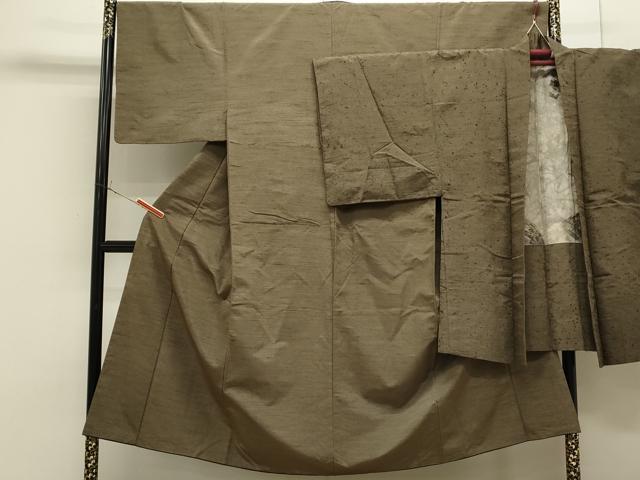平和屋着物●男性 髭紬羽織セット 樺茶色 正絹 逸品 CAAS0289th