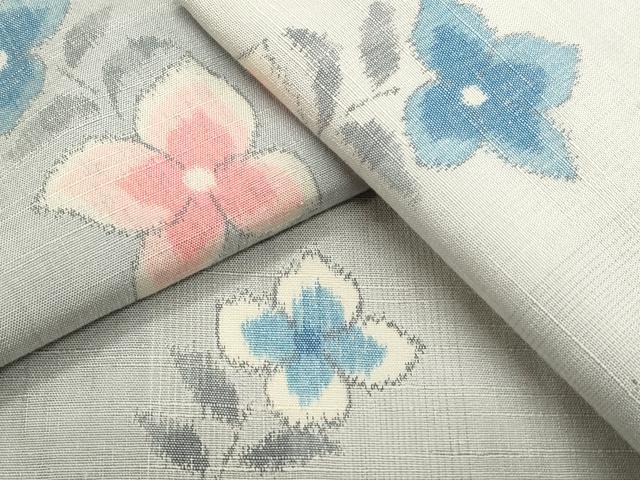平和屋着物●上質な紬 草花文 正絹 逸品 CAAS0330th