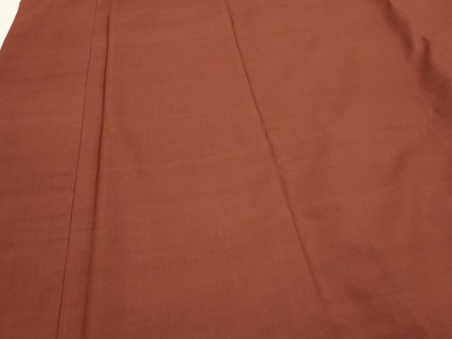 平和屋着物●上質な紬 色無地 栗皮茶色 正絹 逸品 未使用 CAAS0356th