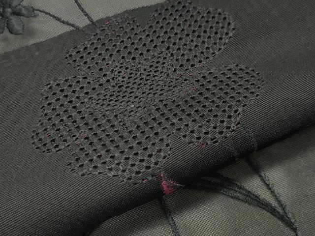 平和屋着物▽中国三大刺繍 スワトウ刺繍 羽織 スリーシーズン 春夏秋 塵除け 紗 草花文 正絹 逸品 CAAS1956gh