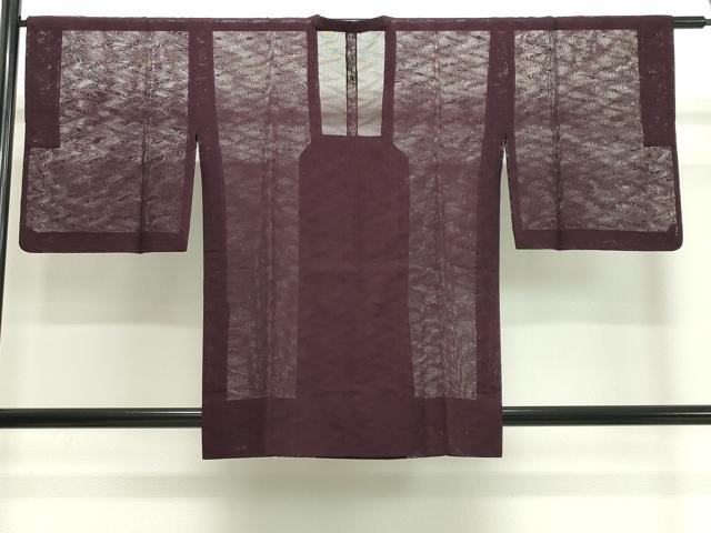 平和屋着物▽道行コート スリーシーズン 春夏秋 塵除け 紗 吉祥文 黒鳶色 正絹 逸品 CAAS1957gh