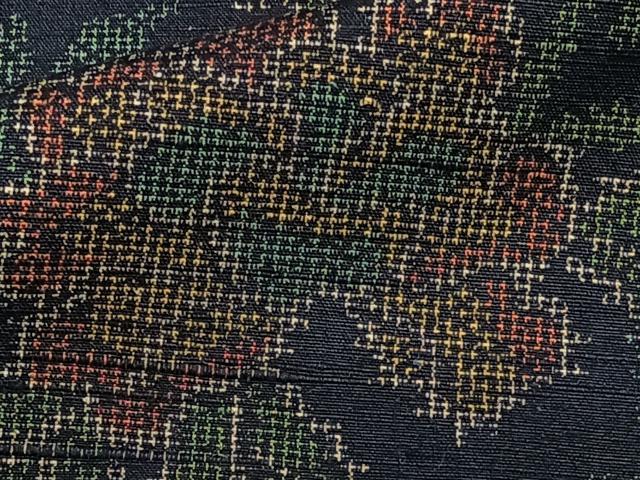 平和屋着物▽上質な紬 単衣 草花文 正絹 逸品 未使用 CAAS2406xi