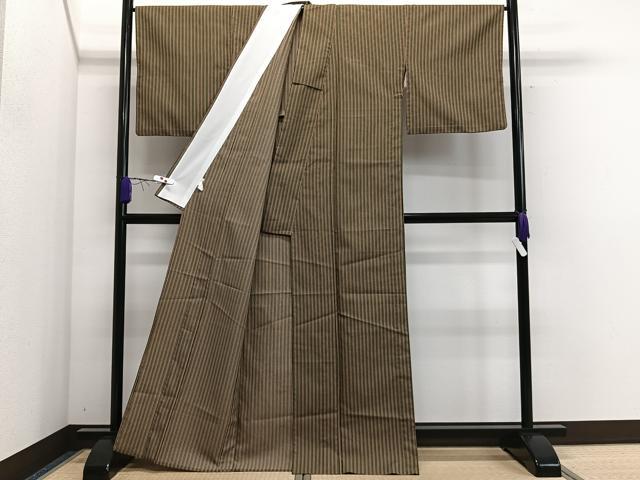 平和屋着物▽小紋 単衣 縞 洗える着物 CAAS2421xi