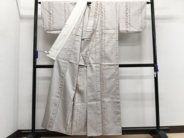 平和屋着物▽上質な紬 単衣 糸巻き文 正絹 逸品 CAAS2424xi