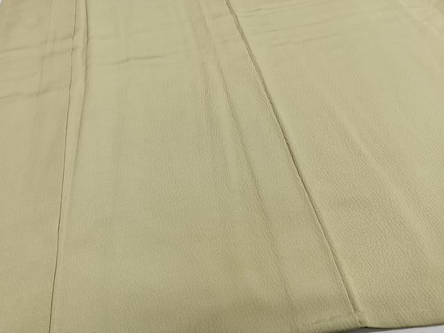 平和屋着物▽上質な色無地 単衣 若菜色 正絹 逸品 CAAS2450xi