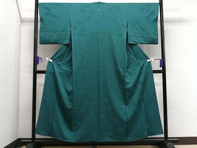 平和屋着物▽上質な色無地 単衣 花菱地紋 鉄色 正絹 逸品 CAAS2451xi