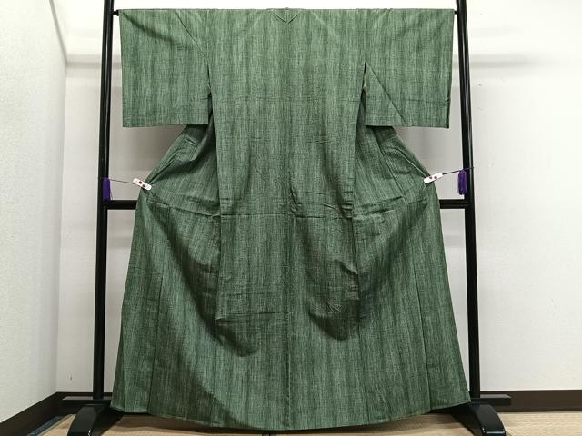 平和屋着物▽上質な紬 単衣 縞 正絹 逸品 CAAS2454xi