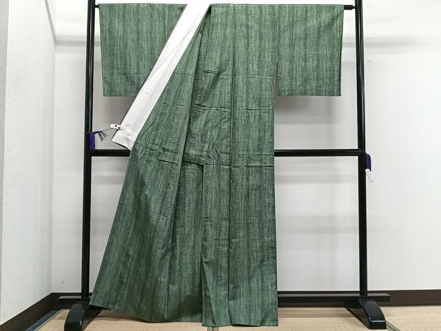 平和屋着物▽上質な紬 単衣 縞 正絹 逸品 CAAS2454xi