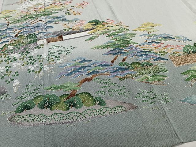 平和屋着物▽豪華色留袖 単衣 友禅 風景文 正絹 逸品 CAAS2455xi