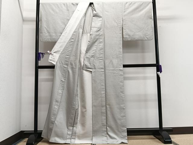 平和屋着物▽上質なお召 単衣 100亀甲 正絹 逸品 CAAS2458xi