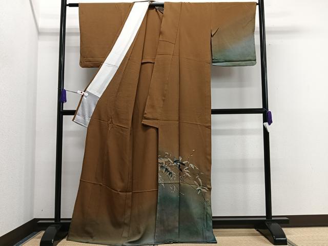 平和屋着物▽訪問着 単衣 枝花文 暈し染め 正絹 逸品 CAAS2461xi