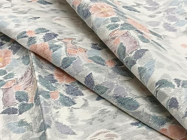 平和屋着物▽上質な紬 単衣 枝花鳥文 正絹 逸品 CAAS2462xi