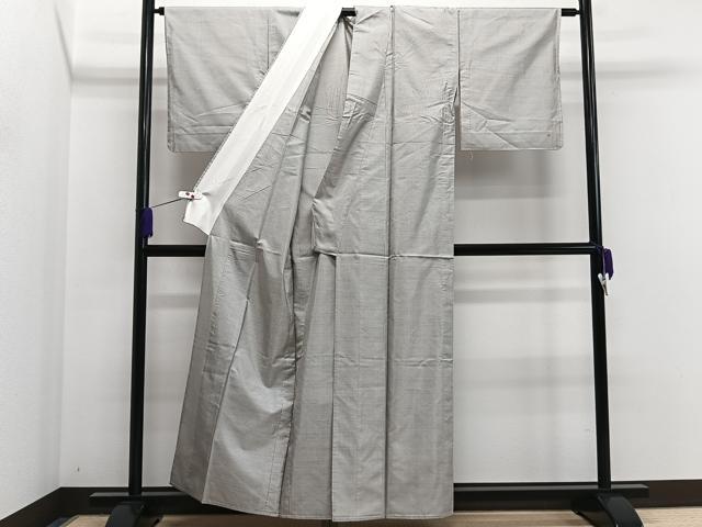 平和屋着物▽本場大島紬 単衣 白大島 幾何学文 正絹 逸品 CAAS2487xi