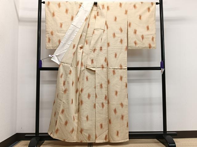 平和屋着物▽上質な紬 単衣 吉祥文 正絹 逸品 CAAS2493xi