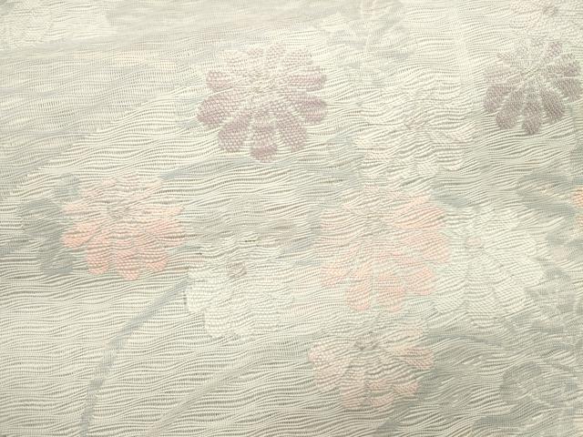 平和屋着物*夏物 六通柄袋帯 草花文 銀糸 正絹 逸品 CAAS3561eg