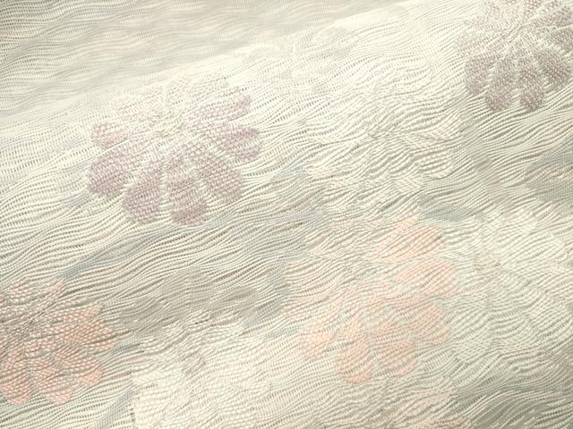平和屋着物*夏物 六通柄袋帯 草花文 銀糸 正絹 逸品 CAAS3561eg