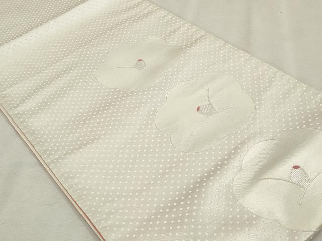 平和屋着物◎六通柄袋帯 舞花文 椿 銀糸 正絹 逸品 CAAS4061qe
